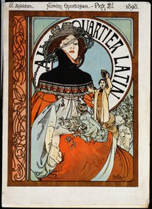 Au Quartier Latin, gedruckt von Paul Dupont von Alphonse Mucha