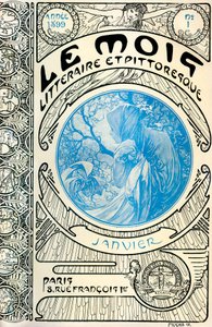 Titelblatt der Zeitschrift (Monatszeitschrift) Der literarische und malerische Monat von Alphonse Mucha (1860-1939): Januar 1899 - Maison de la Bonne Presse - von Alphonse Mucha