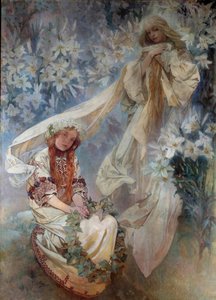 Die Madonna mit der Lilie von Alphonse Mucha