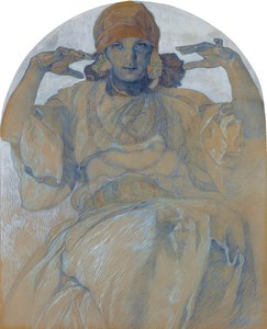 Porträt der Tochter des Künstlers, Jaroslava Muchova von Alphonse Mucha