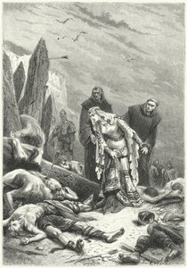 Edith die Schöne entdeckt den Leichnam von König Harold auf dem Schlachtfeld von Hastings