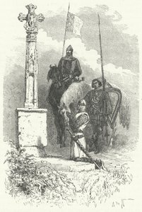 Ferdinand I. von León betet vor einem Kreuz von Alphonse Marie de (after) Neuville
