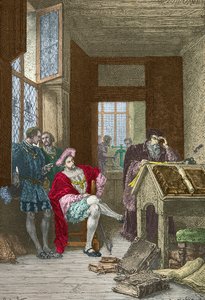 Franz 1. besucht die Druckerei von Robert Estienne von Alphonse Marie de Neuville