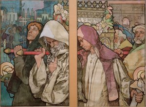 A. Mucha, Fenster von St. Veit in Prag / Karton 1931