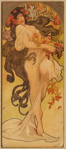 Herbst aus der Serie Les Saisons, ca. 1900 von Alphonse Mucha