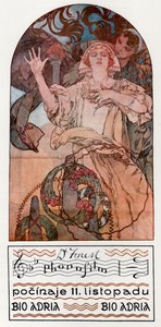 DeForest Phonofilm. Präsentation eines der ersten Musiktonfilme im Adria in Prag von Alphonse Mucha