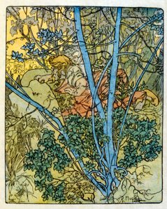 Illustration von Alphonse Mucha aus "Clio", einem Werk des französischen Autors Anatole France. 1900. Mucha (1860–1939) war ein tschechischer Jugendstilmaler