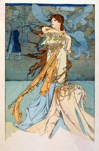 Illustration von Alphonse Mucha aus "Rama", ein Gedicht in drei Akten von Paul Verola. ca.1898. Mucha (1860 – 1939) war ein tschechischer Jugendstilmaler