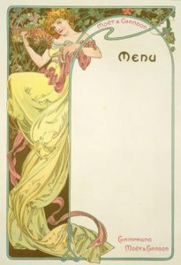 Moët & Chandon Menü von Alphonse Mucha