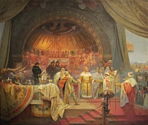 Ottokar II. von Böhmen. Die Vereinigung der slawischen Dynastien Der Zyklus Das Slawische Epos von Alphonse Mucha