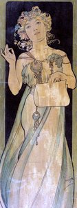 Porträt einer Frau, ca. 1900-1939 von Alphonse Mucha