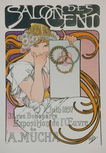 Poster für die Ausstellung von A. Mucha im Salon des Cent, 1897