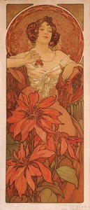 Rubin aus der Serie Die Edelsteine von Alphonse Mucha