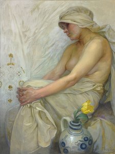 Sitzendes Mädchen. Um 1914 von Alphonse Mucha