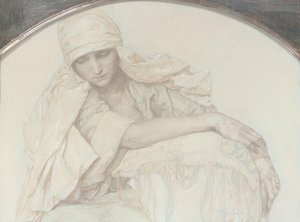 Studie einer jungen Frau von Alphonse Mucha