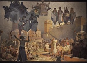 Die Einführung der slawischen Liturgie Der Zyklus Das Slawische Epos von Alphonse Mucha