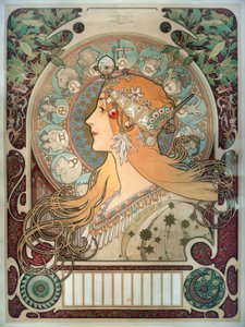 Tierkreiszeichen-Kalender von Alphonse Mucha