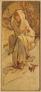Winter aus der Serie Les Saisons, um 1900 von Alphonse Mucha