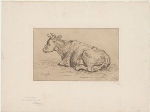 Liegende Kuh von Alphonse Stengelin (signed by artist)