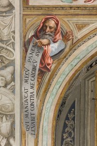 Zentrales Kirchenschiff, Achtes südliches Joch, Büste mit Prophet von Altobello Melone