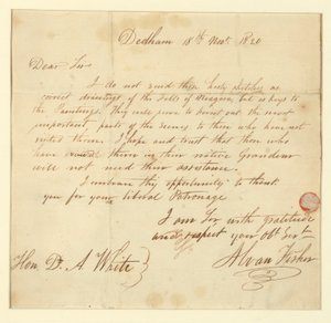 Brief an Herrn D.A. White vom Künstler von Alvan Fisher