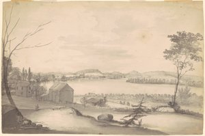 Studie für "Ansicht von Springfield am Connecticut River" von Alvan T. Fisher