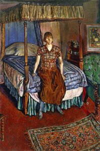 Porträt von Iris Tree auf einem Himmelbett sitzend von Alvaro Guevara