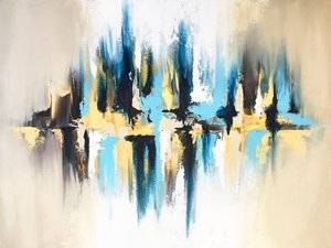 Abstrakte Blau-Gold-Reflexion