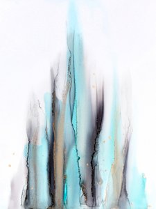 Fließende Türkis-Gold-Linien