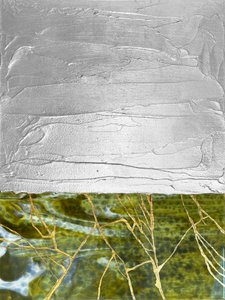 Vergoldetes Grün Silber Abstrakt von Alyson Storms