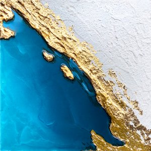 Goldene Küstenabstraktion von Alyson Storms