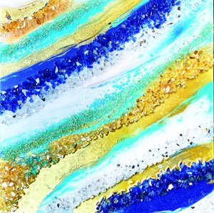 Funkelnder Blau Gold Fluss von Alyson Storms