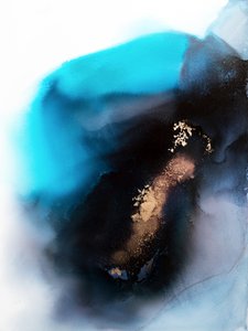 Türkis Gold Abstrakter Fluss