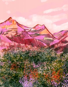 Lebhafte Rosa Berge von Alyssa Hamilton