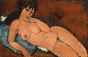 Akt auf einem blauen Kissen, 1917