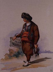 Ein Entenverkäufer, ca. 1855 von Amadeo Preziosi