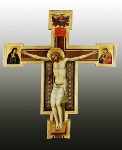 Kreuzigung, 14. Jahrhundert, Gemälde aus der Werkstatt von Giotto, San Felice in Piazza, Florenz von Ambrogio Bondone (workshop) Giotto