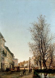 Ansicht des Porta Venezia Bereichs, Mailand (Gemälde, ca. 1850) von Ambrogio Fermini
