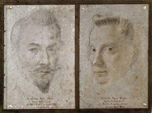 Selbstporträt und Porträt der Schwester des Malers von Ambrogio Giovanni Figino