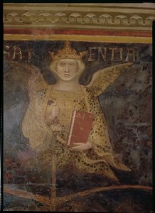 Allegorie der guten Regierung, Detail der Weisheit, 1338-40 von Ambrogio Lorenzetti
