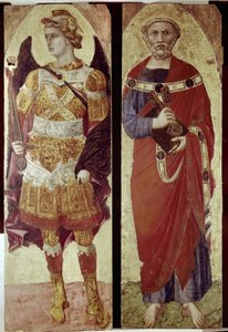 Erzengel Michael und St. Peter (Detail) von Ambrogio Lorenzetti