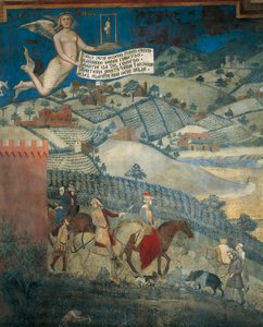 Auswirkungen der guten Regierung auf das Land (Detail) von Ambrogio Lorenzetti