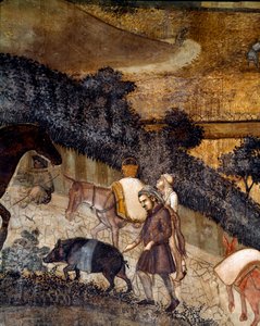 Bauern pflügen die Felder (Detail) von Ambrogio Lorenzetti