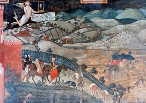 Die Auswirkungen guter Regierung auf dem Land (Detail) von Ambrogio Lorenzetti