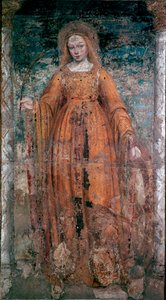 Heilige Katharina von Siena, Fresko von Ambrogio da Fossano genannt Bergognone (1460-1523). Mailand, Pinacoteca di Brera von Ambrogio da Fossano (c.1460 1523) (attr.to)