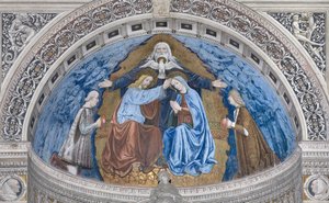 Krönung der Jungfrau Maria mit Gott und dem Heiligen Geist zwischen Francesco und Ludovico Sforza