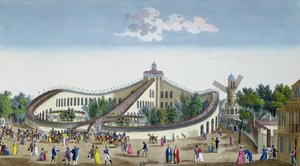 Promenades Aeriennes, Jardin Baujon, geehrt durch die Anwesenheit Ihrer Majestät, 2. August 1817 von Ambroise Louis Garneray