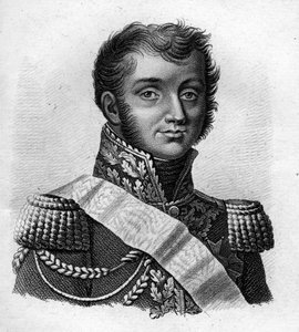 Graf Henri Gatien Bertrand (1773-1844), französischer General - in "Portraits des généraux français en suite les victoires et conquêtes des Français". Graviert von Ambroise Tardieu im Jahr 1818. Stella Sammlung. von Ambroise Tardieu