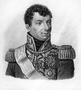 General Duroc. Géraud Christophe Michel Duroc, Herzog von Frioul (1772-1813) - in „Porträts der französischen Generäle nach den Siegen und Eroberungen der Franzosen“. Graviert von Ambroise Tardieu 1818. Stella Sammlung von Ambroise Tardieu