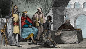 Ludwig II. (848-79) der Stammler erhält einen Treueeid von einem Adligen